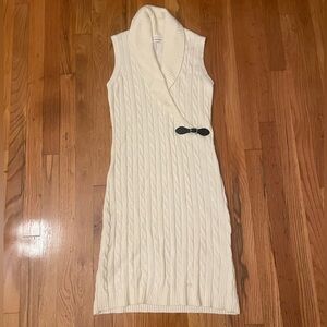Calvin Klein Cream Cable Knit Dress